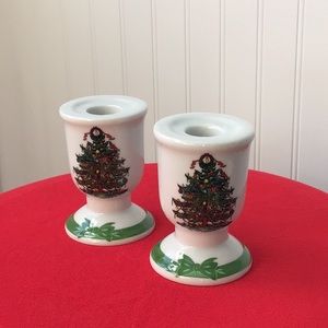 Vintage Christmas Tree Candle Holders